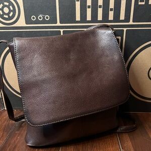 Brown Leather unisex crossbody Bag